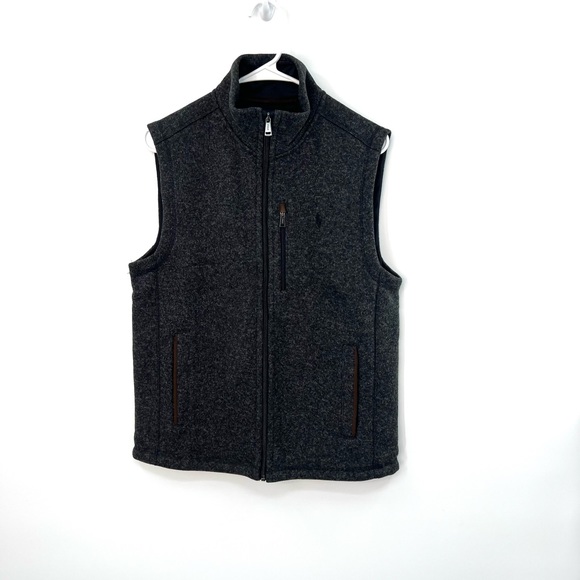 Polo Ralph Lauren ‘Charcoal’ Fleece Mock Neck Vest Men’s Size Small